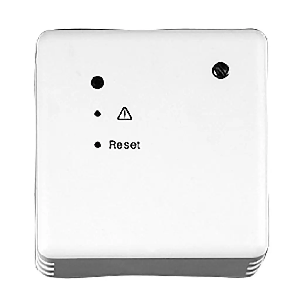 Weißes Empfangsmodul von Daikin mit Reset-Taste und Statusanzeigen. Kompakte Bauform, geeignet zur Steuerung von Heizsystemen.